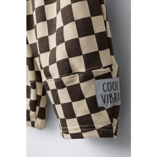CHECKERBOARD BALLOON PANTS - Brown | ZARA United States