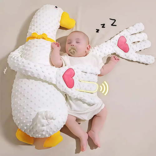 Cute Duck Patter Startle Prevention Sleep Aid Companion Toy Longer Standby Time Soothing Patting Sleeping Toy With Soothing Palm Pad-Yellow