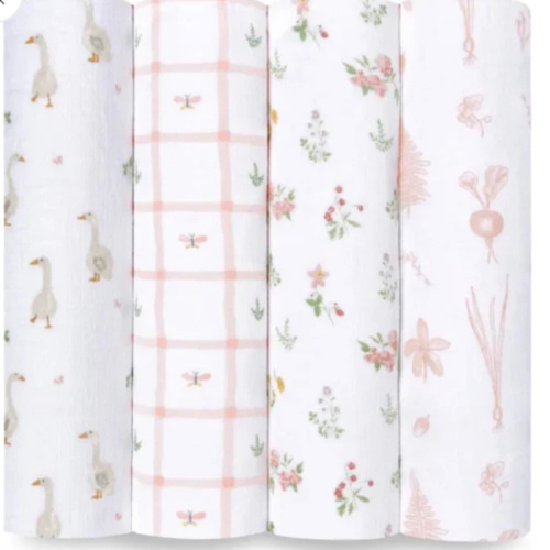 Essentials Cotton Muslin Swaddles 4 Pack | aden + anais