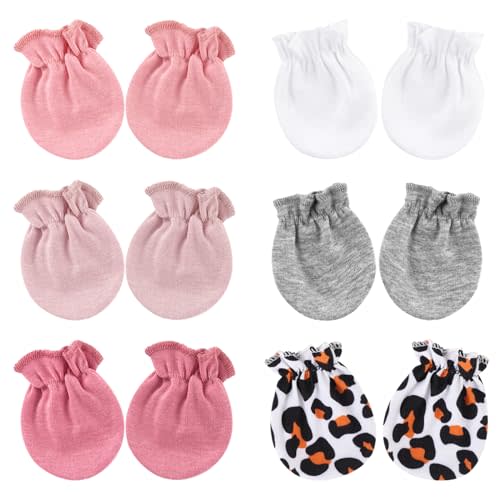 BQUBO Baby Mittens No Scratch Cotton Newborn Infant Glove Soft Skin-friendly Gloves Mittens for 0-6 Months Baby Girl Boy