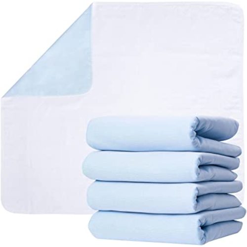 GREEN LIFESTYLE Washable Underpads - Large Bed Pads for use as Incontinence Bed Pads, Reusable Pet Pads, Great for Dogs, Cats, Bunny, Seniors Bed Pad (Pack of 4 - 30x34) - 4 Pack - 30x34