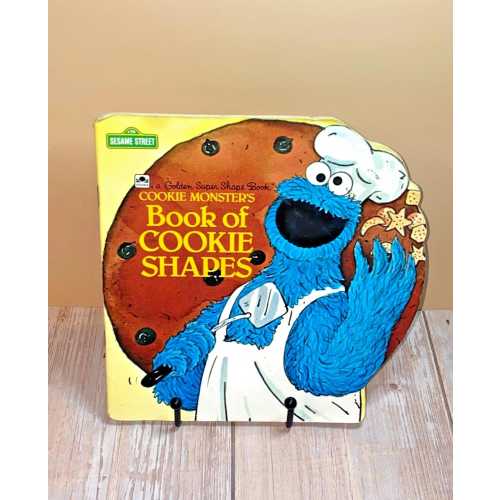 Cookie Monster's Book of Cookie Shapes | A Golden Super Shape Book 1992 | See Photos & Read Details