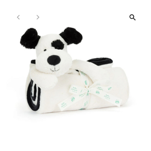 Jellycat Bashful Black & Cream Puppy Blankie