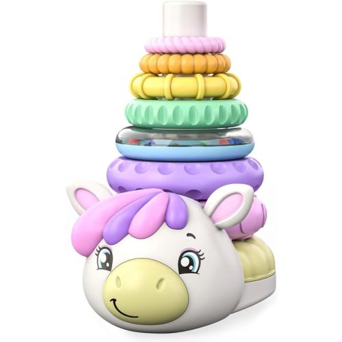 Move2Play, Stacking Toy | Includes 7 Unique Rings | Montessori Development | Baby Gift for 1 Year Old Boys & Girls | Ages 0-6+, 9, 10, 12, 18+ Months | Unicorn Stacker