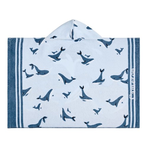 Whale Reversible Baby Beach Hooded Towel UPF 50+
