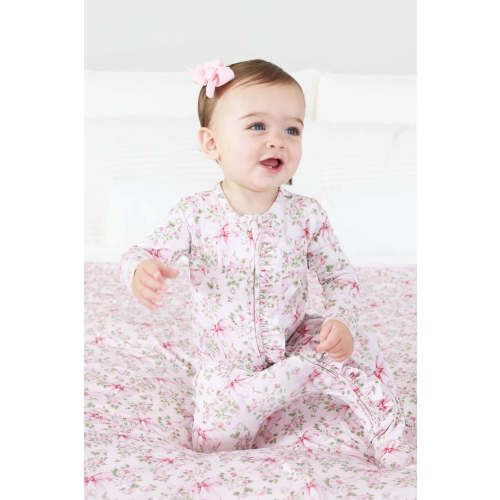 Bows in Bloom Ruffle Zipper Footie