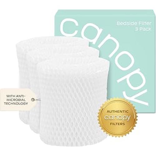 Canopy Original Bedside Humidifier Filters, Replacement Filters - Compatible with Canopy Bedside Humidifiers, Made with Wood Pulp, Paper Filter, Replace Every Six Weeks - Pack of 3