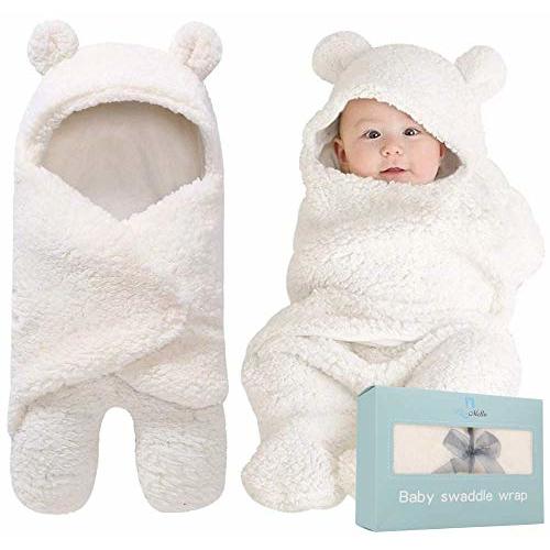 Baby Swaddle Blanket | Ultra-Soft Plush Essential for Infants 0-6 Months | Receiving Swaddling Wrap White | Ideal for Baby Boy Accessories and Newborn Registry | Perfect Baby Girl Shower Gift