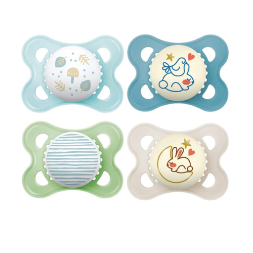 MAM Original Day & Night Pacifiers, Binky Pacifier for 0-6 Months, BPA-Free Silicone, Glows in The Dark, Best for Newborn Babies, Developed with Medical Experts, 4 Count Binkies