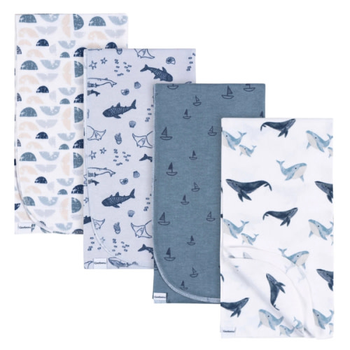 4-Pack Baby Boys Coastal Calm Flannel Blankets – Gerber Childrenswear