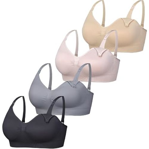 Womens Nursing Bra&Maternity Bralette Seamless Wireless 4Packs