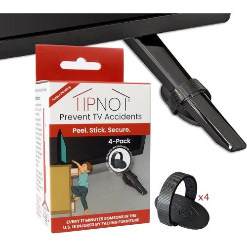 TV Anchor, No-Drill, Anti-Tip, Adhesive TV Safety Straps - Just Peel & Stick to Childproof and Babyproof Your Home 4-Pack