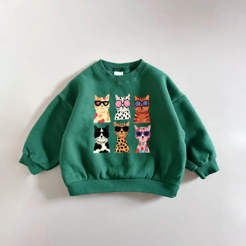 Baby & Kids Cat Pattern Sweatshirt