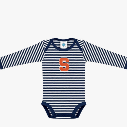 Creative Knitwear College Baby Striped Long Sleeve Bodysuit - Team Logo, Multiple Colors, Unisex (0-12 Months)