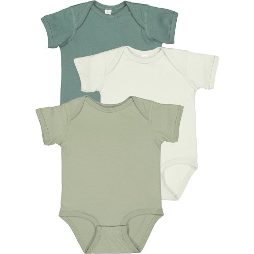 RABBIT SKINS Baby Bodysuit Girl & Boy | Newborn 0-3 Months to 24 Month Toddler 3-Pack Bulk Set, Snap Easy Closure