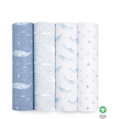 Essentials Oceanic Muslin Swaddles, Pack of 4