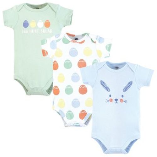 Hudson Baby Unisex Cotton Bodysuits, Egg Hunt