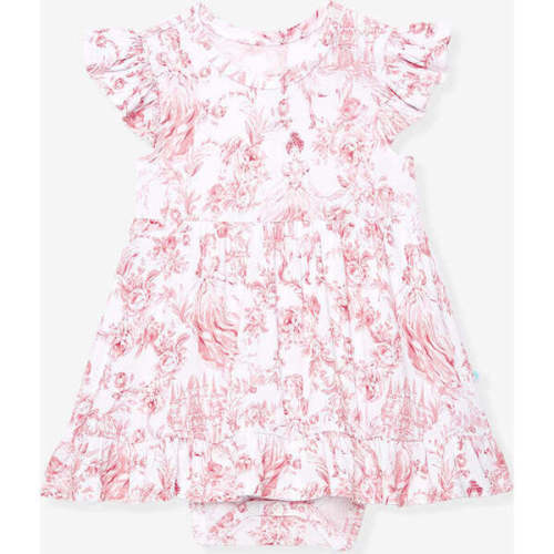 Antoinette Ruffled Twirl Bodysuit Dress White - Posh Peanut | Maisonette