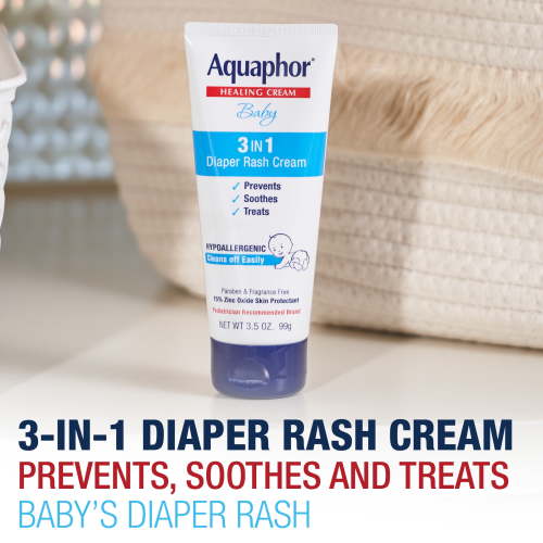 Aquaphor Baby Diaper Rash Cream with Zinc Oxide, Hypoallergenic, Paraben and Fragrance Free, 3.5 oz HSA/FSA Eligible