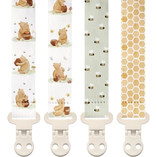 Stadela Baby Pacifier Clip Holder - 4 Pack