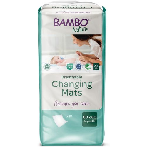 Bambo Nature Changing Mat: Bio-Based, Extra Soft, Ultra Absorbent, and Breathable - 10 Count