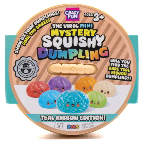 Mini Dumpling Stress Relief Toy with Teal Ribbon for Adults & Kids