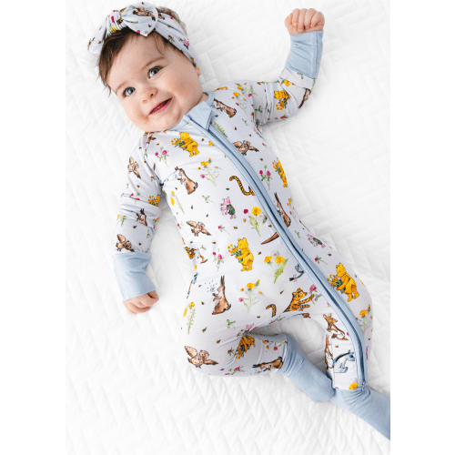 Winnie-the-Pooh in Bloom Bamboo Zippered Sleeper – Little Crowns & Capes