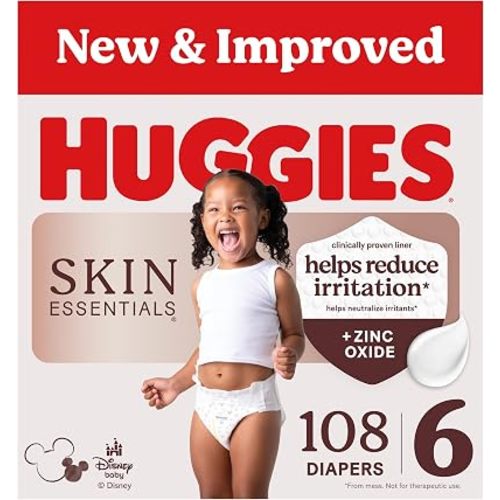 Huggies Skin Essentials Diapers Size 6, 108 Count (2 Packs of 54)