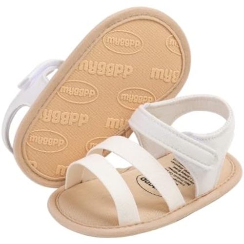 COSANKIM Infant Baby Girls Summer Sandals with Flower Soft Sole Newborn Toddler First Walker Crib Dress Shoes