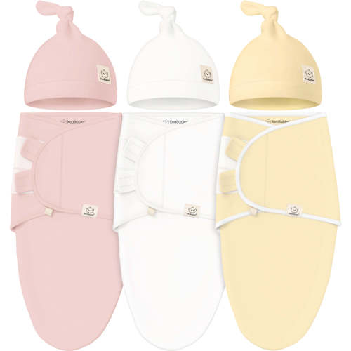 3-Pack Soothe Swaddle Wraps with Knot Hats (Daffodil)