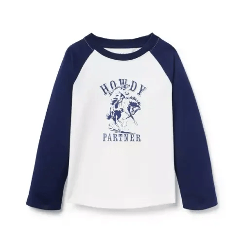 Boy Jet Ivory Howdy Baseball Raglan Sleeve Tee by Janie and Jack