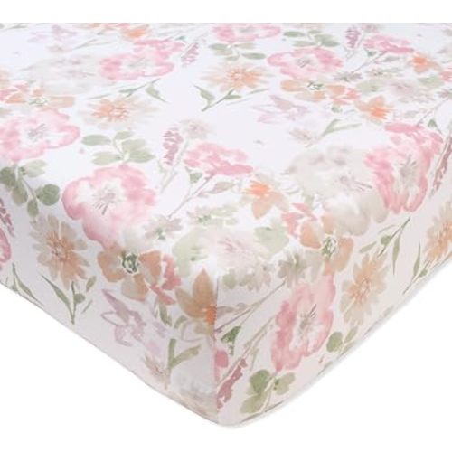 Burt's Bees Baby Organic Cotton Fitted Crib Sheet, Unisex Baby Bedding