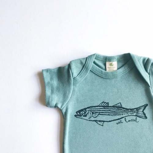 Striped Bass Organic Cotton Bodysuit - Etsy