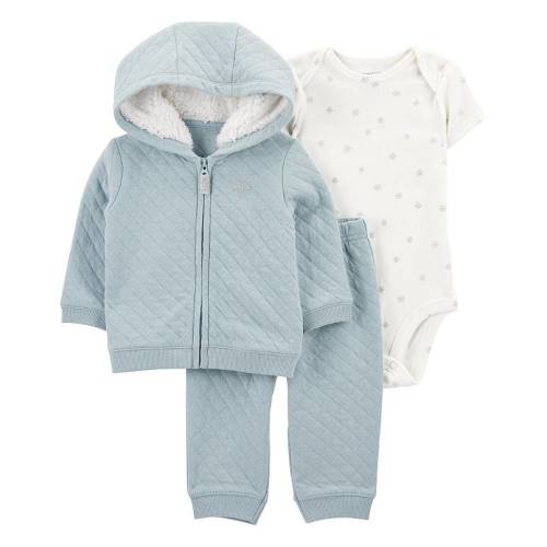 Baby Girl Carter's 3-pc. Snowflake Quilted Little Jacket Set