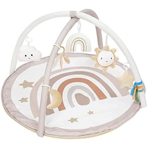 little dove Baby Gym and Infant Play Mat Rainbow Design for Newborn Stage-Based Developmental Activity Gym for Toddlers Aged 0 to 3 6 9 12 Months Old Babies with 7 Toys