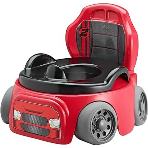 The First Years Training Wheels Racer Potty Training Toilet - Race Car Training Potty - Includes Detachable Toddler Toilet Seat and Kids Potty - Ages 18 Months and Up