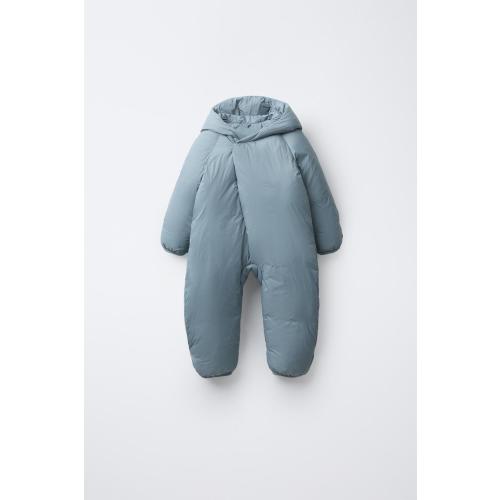 CONVERTIBLE NYLON FOOTIE ROMPER - Blue | ZARA United States