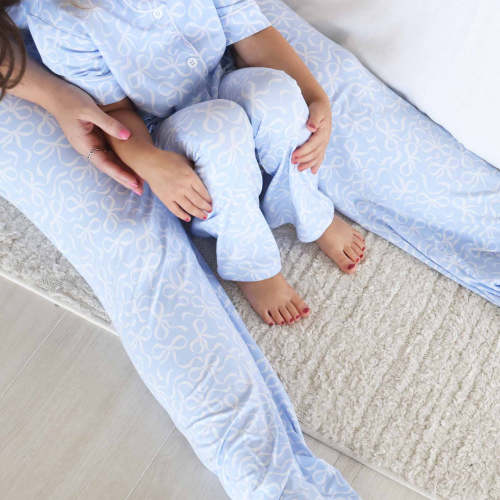 Women's Two Piece Flare Lounge Set | Blue-tiful Bows