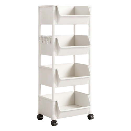 C 4 Tier Storage Trolley With Wheels For Bathroom Kitchen Plastic Organizer Size 37.4In Height Portable Design Space Saving Solution - Walmart.ca