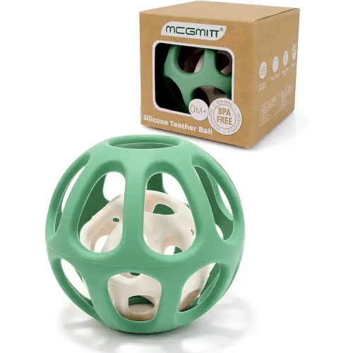 MCGMITT Sensory Balls for Baby, Easy Grasp Food Grade Stretchy Silicone Baby Teether Ball for 0-6 6-12 Months, BPA-Free Montessori Chew Toy, Newborn Infant Learning Developmental Toys Gift