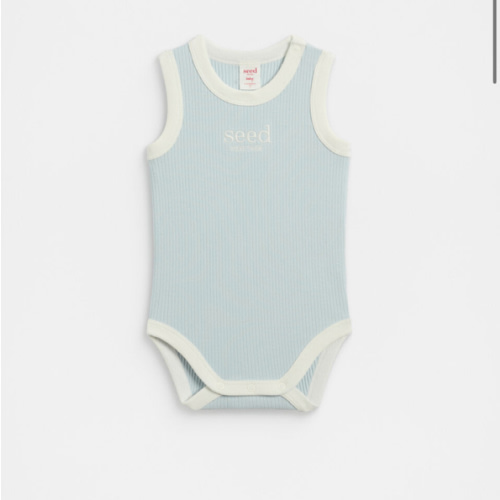 Logo Tank Bodysuit | Soft Blue | Seed Heritage