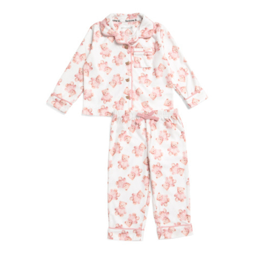 Infant Girls 2pc Teddy Bear Flannel Pajama Set | Clothing | T.J.Maxx
