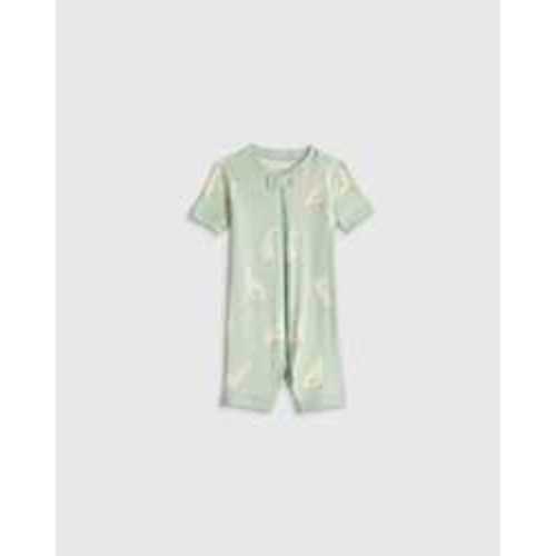 100% Organic Cotton Shortie Onesie Pajama in Purple Poppy Floral