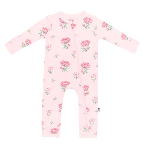 Zippered Romper in Sakura Peony
