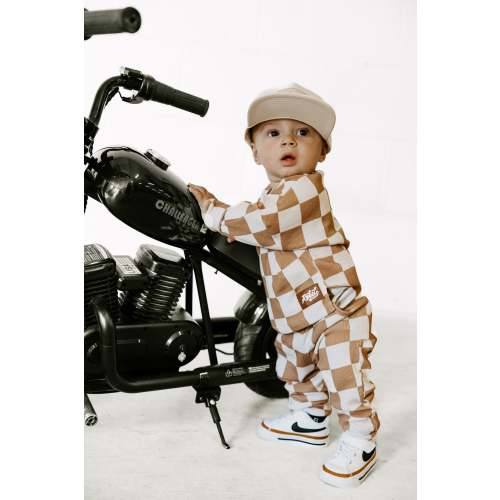 Organic Ribbed Set in Vanilla + Chestnut