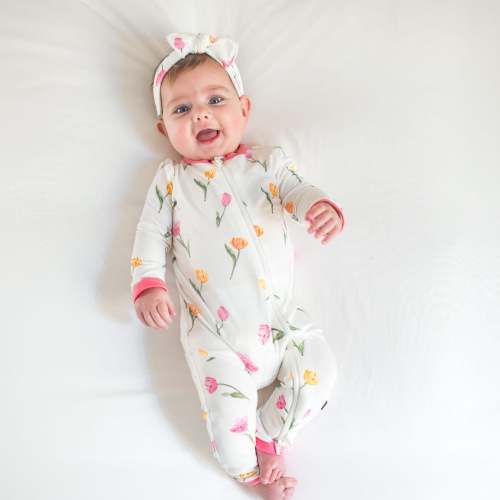 Zippered Romper in Tulip
