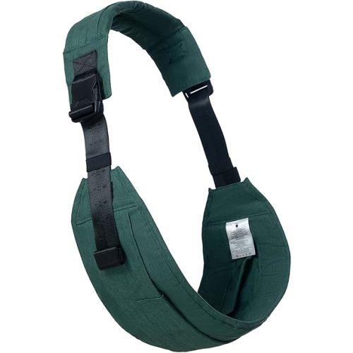 AUYEAZGO Toddler Carrier - Premium Cotton, Large Seat & Back Support, with Large Pocket, One Size Fits Most, Ideal for 6-48 Months (11-44 lbs), Green, Regular Fits Up to 4XL