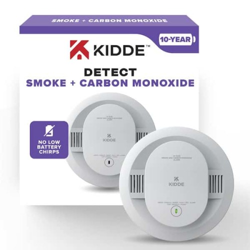 10-Year Battery Powered Smoke and Carbon Monoxide Detector with Alarm LED Warning Lights 21031514