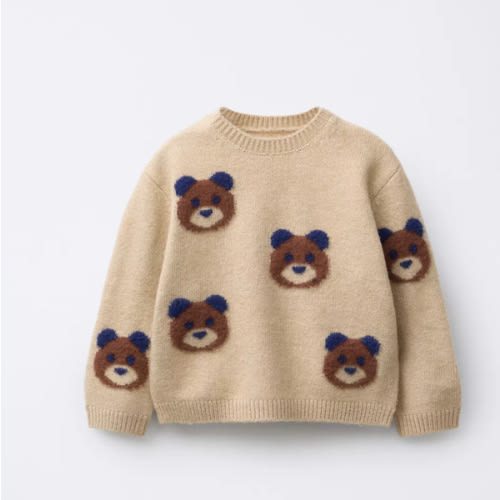 TEDDY BEAR KNIT SWEATER - taupe brown | ZARA United States
