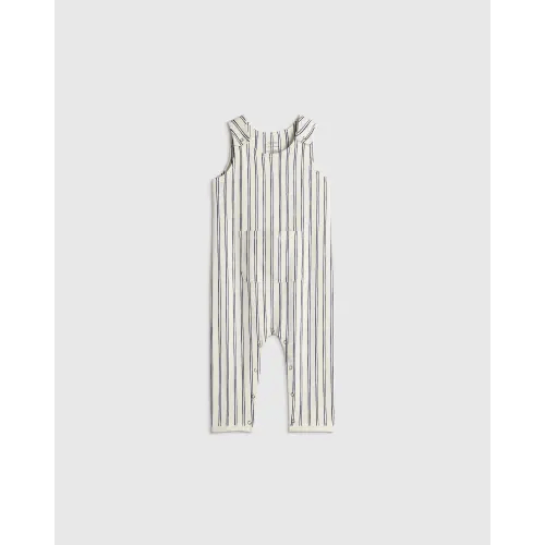 100% Organic Cotton Overall - Baby in Doodle Stripe, Size 9 12M